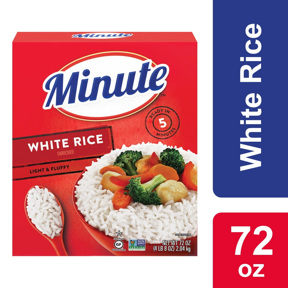 Minute White Rice, Instant White Rice, Light & Fluffy Quick Rice, 72 oz