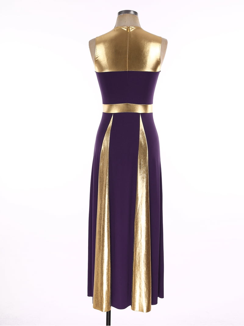 Doomiva Women Metallic Gold Praise Dance Dress Full Length Liturgical Lyrical Dancewear Worship Dress Purple XXL - Walmart.com Doomiva Women Metallic Gold Praise Dance Dress Full Length Liturgical Lyrical Dancewear Worship Dress Purple XXL - Walmart.com