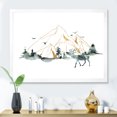 thumbnail image 3 of Designart 'Minimalistic Landscape of Forest Deer and Mountains' Modern Framed Art Print, 3 of 4