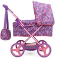 thumbnail image 3 of Peppa Pig: Doll Deluxe Pram & Bag - Purple, Pink, Flowers - Accessory For Dolls Up To 18", Shoulder Bag, Foldable, Retractable Canopy, Kids To, Age 3+, 3 of 6
