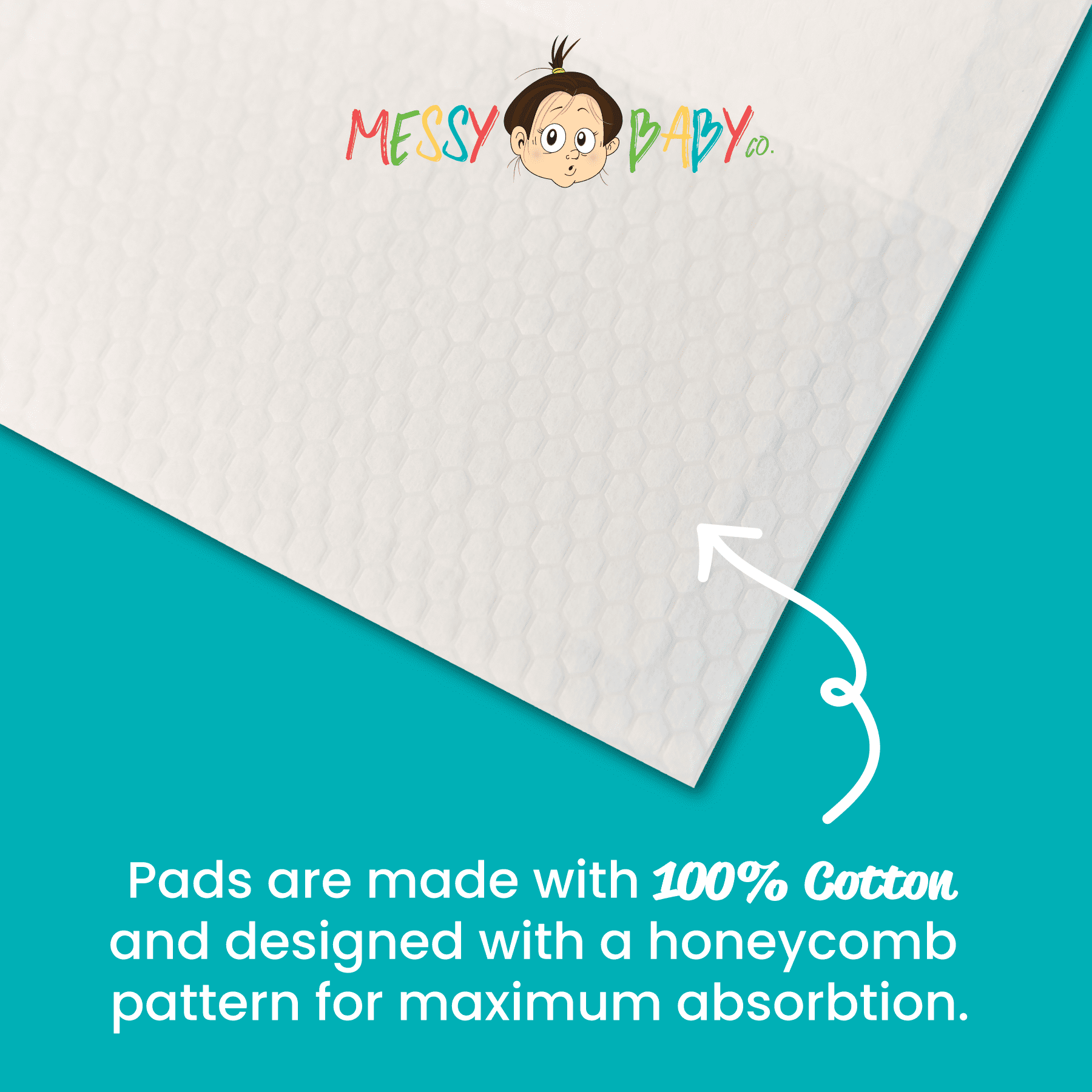 Messy Baby Co. Baby Booty Blowout Gear SIZE NEWBORN– Snap-Front Cotton Onesie + 20 Disposable Leak-Proof Pads – Stops Diaper Blowouts, Easy Outfit Changes