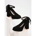 thumbnail image 3 of Fashion Party Style Autumn Shoes Pu Leather & Bow Knot & Thick Heel & Waterproof Platform Pumps For Women, High-heeled Shoes, 3 of 4