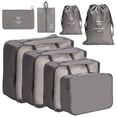thumbnail image 4 of Cubos de embalaje de 9 piezas, organizador de equipaje impermeable, ropa, zapatos, sujetador con cremallera, bolsa de almacenamiento con cordón, Almacenamiento y organización del hogar Beige Kearding HA066363-01, 4 of 6