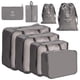 thumbnail image 4 of Cubos de embalaje de 9 piezas, organizador de equipaje impermeable, ropa, zapatos, sujetador con cremallera, bolsa de almacenamiento con cordón, Almacenamiento y organización del hogar Beige Kearding HA066363-01, 4 of 6