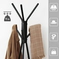 thumbnail image 3 of Coat Rack Freestanding, Coat Hanger Stand, Hall Tree with 2 Shelves, for Clothes, Hat, Bag, Industrial Style, Rustic Brown and Black URCR16BX, 3 of 8