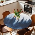 thumbnail image 2 of Ombre Blue Trees Forest Elastic Fitted Round Table Cover Watercolor Art Waterproof Outdoor Tablecloth for Holiday Party, Picnic, Patio & Dining Fits Tables Up to 55"-60", 2 of 8