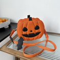 thumbnail image 1 of Fiudx Bolso Bandolera de Calabaza de Halloween, Diseño Festivo de Cara de Calabaza, Versátil Combinación de Colores Naranja, Herrajes de Alta Calidad, Perfecto para Fiestas de Halloween, Uso Diario I, 1 of 7