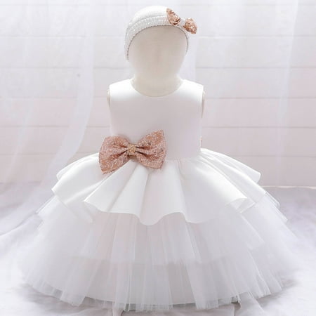 

Toddler Clothing Toddler Girls Net Yarn Embroidery Rhinestone Bowknot Birthday Party Gown Long Dresses Headband Suit