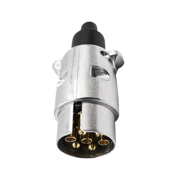 Cables de coche de 12 V y 7 pines, estándar europeo, toma de corriente eléctrica, adaptador de enchufe para remolque de caravana, adaptador de enchufe de remolque de aleación de aluminio.