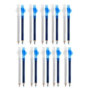 Longdex Fabric Marking Pencil 2pcs Colors Pencils Tailor Chalk with Brush for Sewing Craft Blue and White