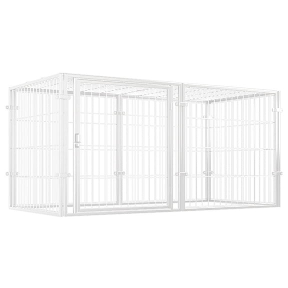 Boiijkre 48 Inch Pet Pen Stackable Metal Grid Easy Assemble with Door(white)