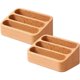 thumbnail image 1 of 2pcs Beech Wood Business Card Holder for Desk, 3 Card Slots Business Card Display Holder Stand, 1 of 5