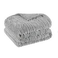 thumbnail image 3 of BNM Fleece Boho Knit Jacquard Blanket, Full/ Queen, Platinum, 3 of 8