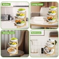thumbnail image 6 of 3 Tier Fruit Basket Bowl Holder Ceramic+Wood Kitchen Vegetables Storage Stand White, 6 of 12