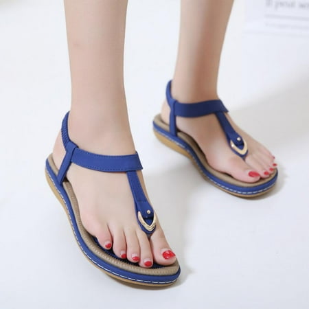 

Homedles Sandals for Women- Gift for Women Flat Comfortable Beach Casual Open toe Gladiator Sandals Blue 39