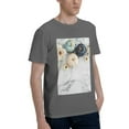 thumbnail image 2 of Bingfone Pumpkin And White Marble Men'S Loose Fit Short-Sleeve Pocket T-Shirt, 2 of 7