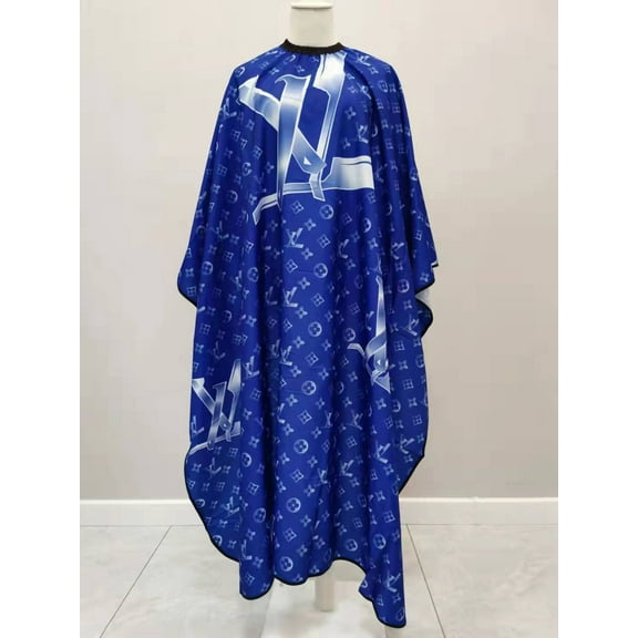 Barber and Hair Stylist Cape Blue and White Letters