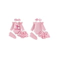 thumbnail image 2 of RUINIXCW Newborn Baby Girl My First Halloween Outfit Infant Girl Fall Clothes Letters Print Long Sleeve Romper Ruffled Skirt Headband Stockings Set, 2 of 10