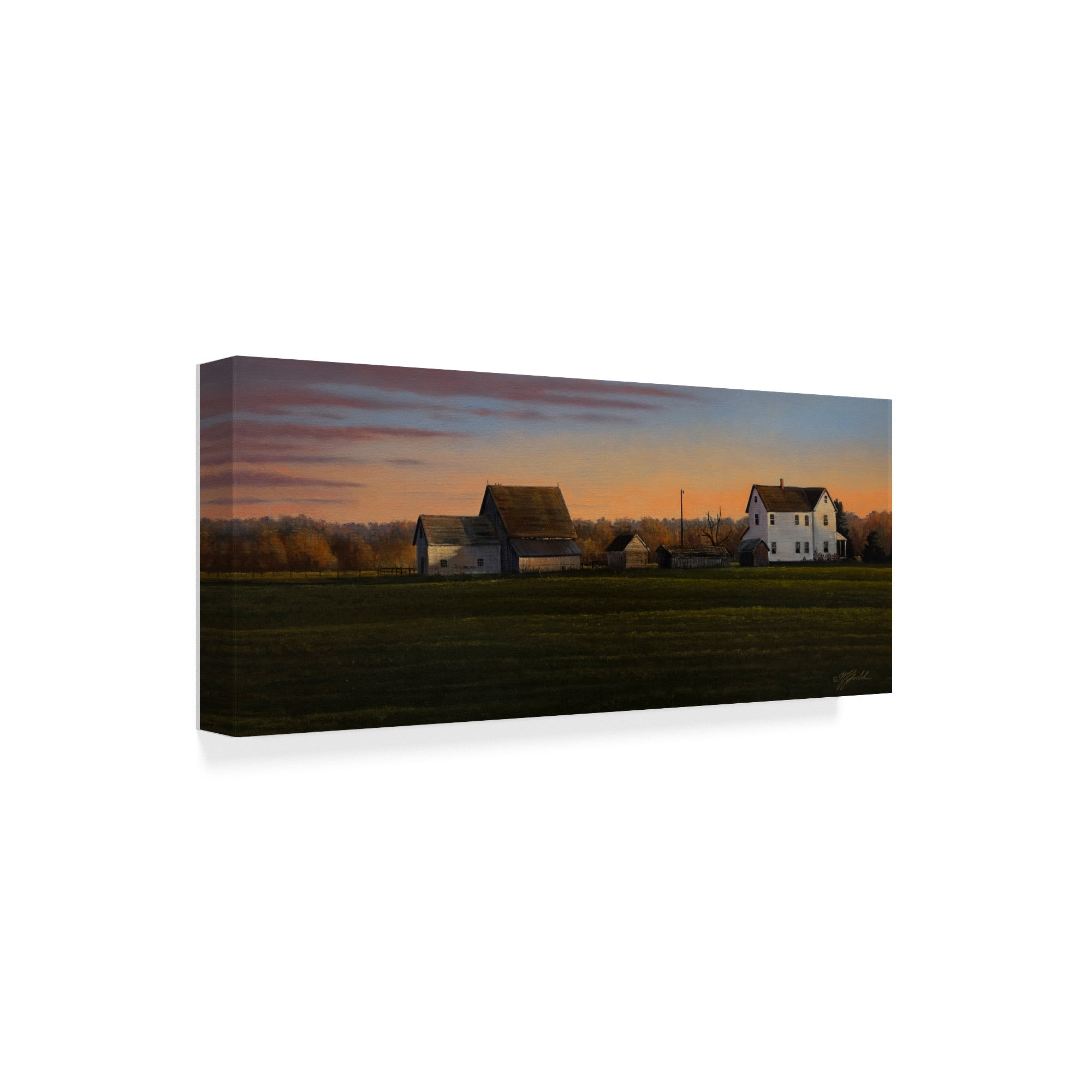 Trademark Fine Art 'Sunset On A Family Farm' Canvas Art by Wilhelm Goebel