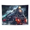 thumbnail image 5 of ONETECH  Black Red Tapestry Wall Hanging Aesthetic Tapestry Steam Locomotive History Narrow Gauge Home Wall Decor Wall Hanging for Living Room Bedroom Dorm, 5 of 7