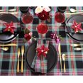 thumbnail image 4 of Solino Nappe Carrée à Carreaux 52 x 52 Pouces - 100 % Lin Pur, Jeté de Table Noir de Noël - Fait Main et Lavable en Machine, 4 of 6