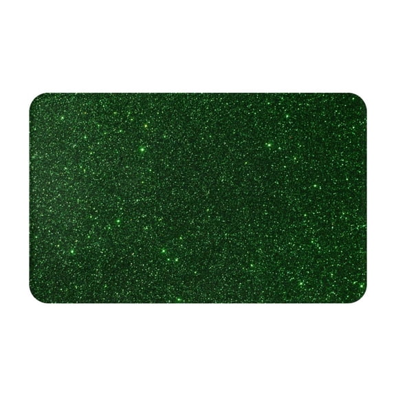 Bathroom Rugs Non Slip Washable - Emerald Green Sparkling Kitchen Mats for Floor, Area Rugs for Entryway Rugs Indoor, Laundry Bathroom Room Door Rug with Rubber Backing 20x31.5in