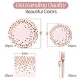 thumbnail image 5 of 100PCS Pink and Rose Gold Party Supplies Dots Tableware Set Serves 25, Rose Gold Dots Pink Paper Plates with Napkins and Plastic Forks for Birthday Wedding Christmas Cocktail Party Baby Shower, 5 of 7