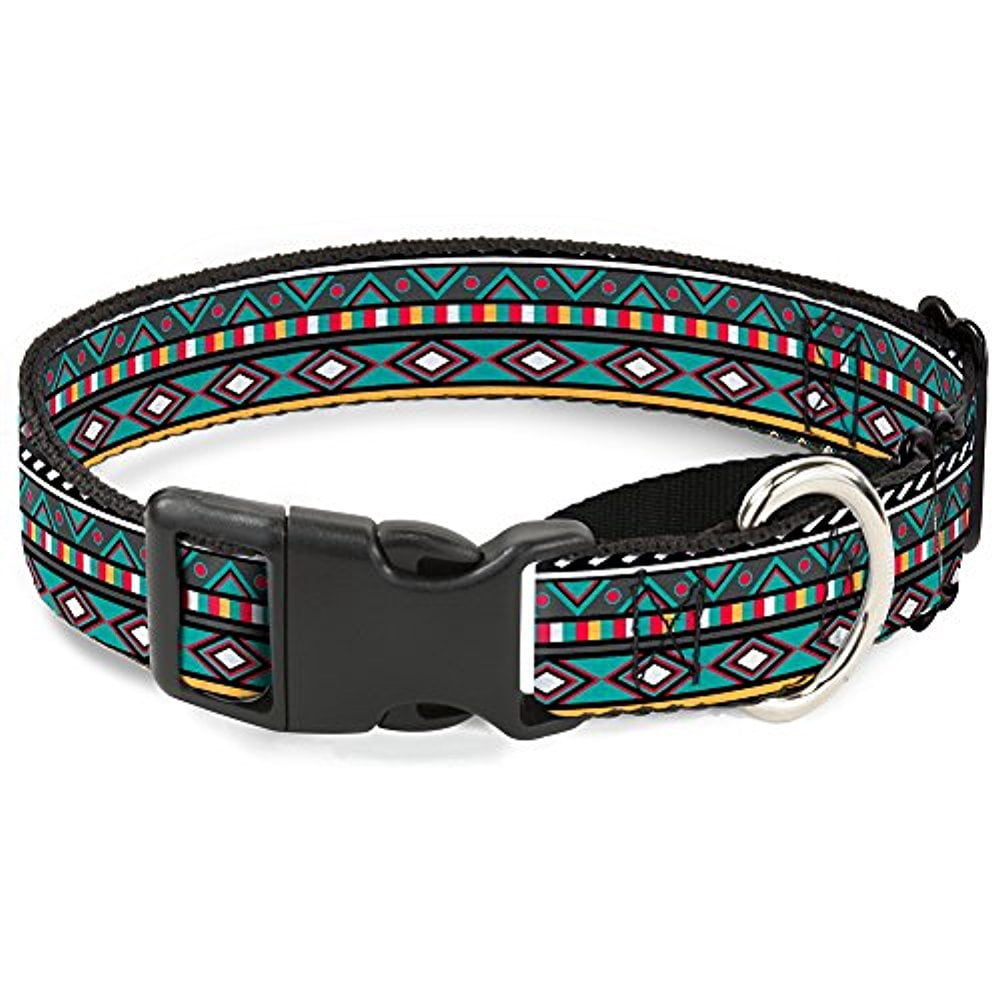 Buckle-Down Geometric5 Gray Teal White Pink Yellow Martingale Dog Collar