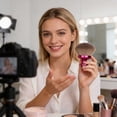 thumbnail image 4 of Multifunctional Face Makeup Brush for Loose Powder Electroplated Handle Large Soft Head for All Skin Types, 4 of 4