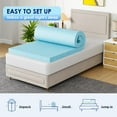thumbnail image 3 of Dkelincs 3 inch Cooling Gel Memory Foam Mattress Topper, Gel Infused Soft Mattress Topper for Back Pain Pressure Relief, Ventilated, CertiPUR-US Certified, Twin Size, 3 of 7