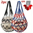 thumbnail image 1 of Basketball Net Bag Nylon Mesh Ball Storage Sack with Drawstring for Soccer Volleyball Training, 1 of 7