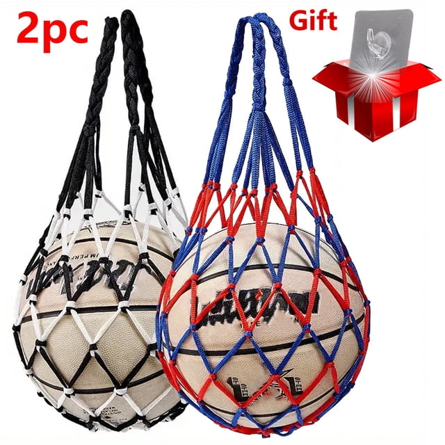 Basketball Net Bag Nylon Mesh Ball Storage Sack with Drawstring for Soccer Volleyball Training