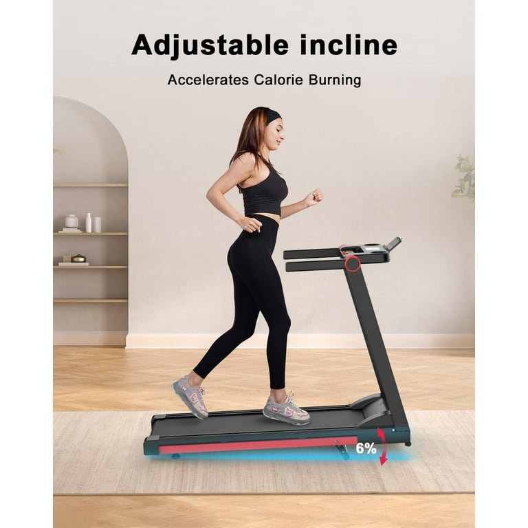 SSPHPPLIE Folding Treadmill with Incline 3.5HP Foldable Treadmills with 350 LBS Weight Capacity for Home Speed Range 0.6 10mph black