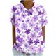 thumbnail image 1 of Blusas de Manga Corta para las Mujeres Cuello de Muñeca Lindo Lino Algodón, Impreso Suelto Camiseta para el Uso Casual, Diario Y de Verano, 1 of 4
