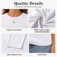 thumbnail image 3 of QUALFORT Women's Long Sleeve Shirts, 100% Cotton Crew Neck Long Sleeve T Shirt for Women, Soft Lightweight Casual Basic Cotton Top, White M, 3 of 7