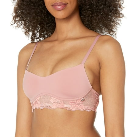 Calvin Klein Women's Perfectly Fit Flex Lightly Lined Wirefree Bralette, Fresh Pink, Medium