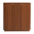 thumbnail image 6 of Tcbosik Modern Farmhouse 2-Door Fluted Cabinet with Adjustable Shelf, Large-Capacity MDF Home Storage Organizer, for Living Room, Office, Bedroom, 31.5-Inch, Walnut, 6 of 8