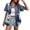 Hawaiian shirt Z51 Navy, variant on Hawaiian Shirts for Women Button Down Summer Tropical Tops Beach Vacation Cool Short Sleeve V Neck Blouse Green XXL