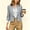Gray, variant on Women Blazer Jacket 3/4 Ruched Sleeve Waterfall Lapel Black Solid Single Button Cropped Casual Outerwear Tops All Season Womens Blouses