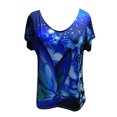 thumbnail image 3 of Puntoco Tallas grandes Mujer Manga corta Impreso Cuello en V Tops Camiseta Blusa Puntoco Puntoco-2419, 3 of 4