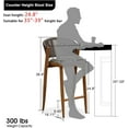 thumbnail image 2 of PURPLE LEAF Counter Height Stool Set of 2 Modern Aluminum Rattan Wicker Outdoor Barstools with Backrest and Cushion for Kitchen Lawn Pool Bar Chairs, Brown, 2 of 9