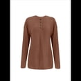thumbnail image 3 of Sudadera Holgada Informal de Larga con Cuello en V para Mujer Rojo M, 3 of 8