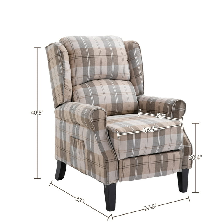 Vintage Recliner Chair with Adjustable Backrest and Footrest