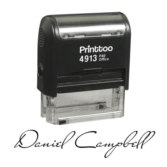 Printtoo Personalized Black Self Inking Custom Signature Stamp Custom Rubber Stamper-58 x 22 mm