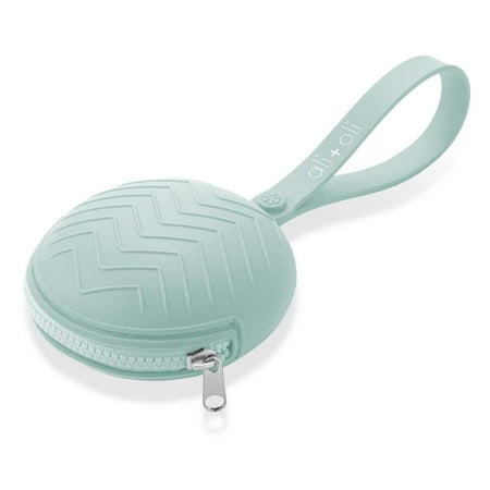 Ali+Oli Pacifier Holder Case (Mint) Stores Pacifiers & Pacifier Clips | Stroller & Diaper bag accessory | BPA Free food-grade silicone