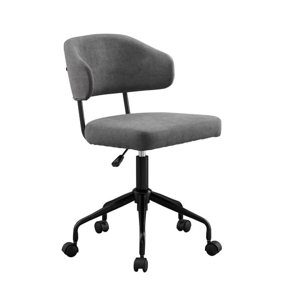 Linon Tristan Office Desk Chair with Adjustable Height and Swivel, Black