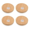 thumbnail image 1 of Shisuyan Mason Jar Lids Bamboo Silicone 4Pcs 2.8In, 1 of 8