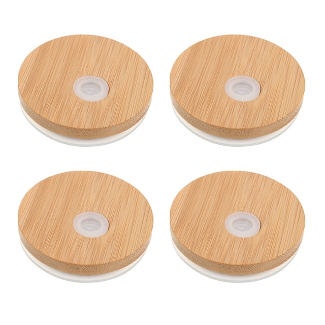 Shisuyan Mason Jar Lids Bamboo Silicone 4Pcs 2.8In