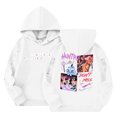 thumbnail image 1 of Moonsky Sudadera con capucha y cordón HUNTRX, estampado de grupo de chicas coreanas, jersey corto, suave y cómodo, top de manga larga para primavera y otoño.,Blanco,160, 1 of 4