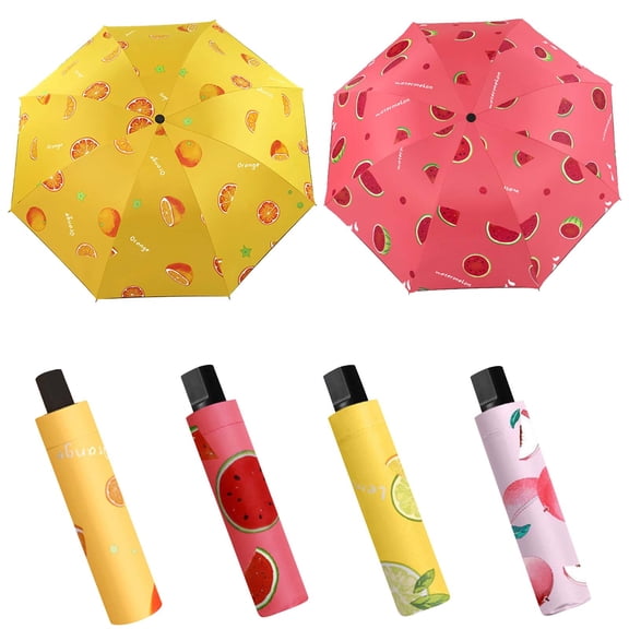 Muecwrye Compact Manual Folding Sunshade Umbrella, Black UV Coating for Travel Outdoor Sun and Rain Protection